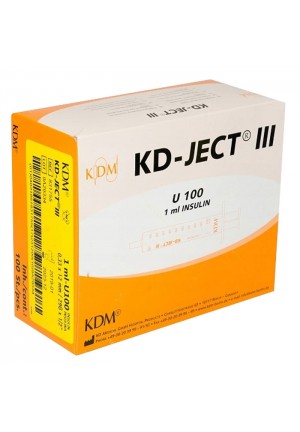 Strzykawka insulinowa KD-JECT III 1ml U100 z igłą wtopioną 29Gx1/2” / 0,33x12mm 100szt/op 831755
