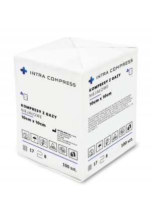 Kompres gazowy 10x10cm, 13N, 8W, niejałowy, Intra Compress a`100szt/op