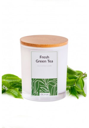 Świeca zapachowa z wosku sojowego: FRESH GREEN TEA, 1szt.