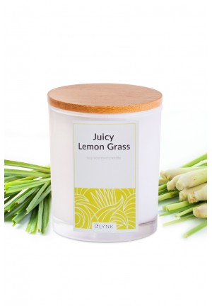 Świeca zapachowa z wosku sojowego: JUICY LEOMON GRASS, 1szt.